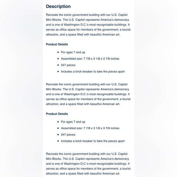 U.S Capital & White House mini building sets - Picture 2 of 3